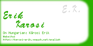 erik karosi business card